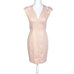 Black Halo Peach Pink Cutout‎ Sheath Dress Open Back Size 2